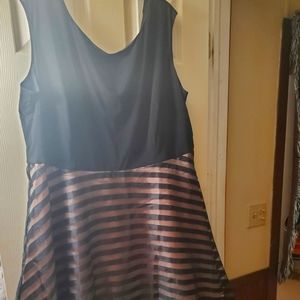 Dressbarn Cocktail Dress,Size 24, Black Lace Skirt w/Beige Underlay.